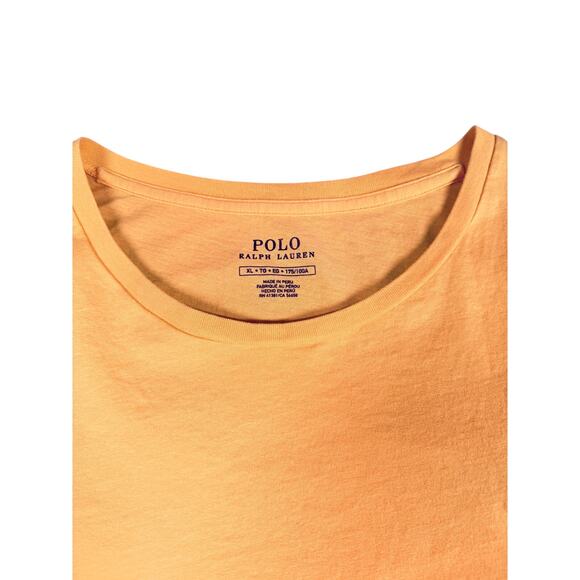 Polo Ralph Lauren Short Sleeve Shirt XL Crew Neck Creamsicle Cotton Polo Pony - Picture 2 of 7